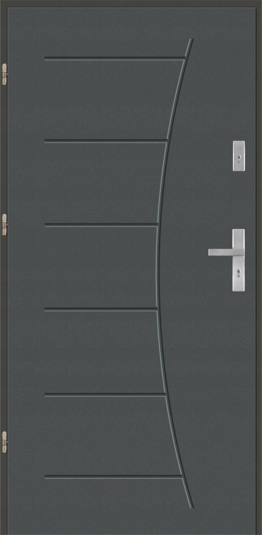 Drzwi zewnętrzne Polskie Drzwi Blue Plus T45 Antracyt Lewe 90cm Na ...