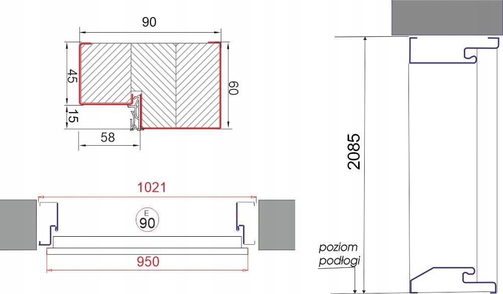 Drzwi zewnętrzne Polskie Drzwi Blue Plus T41 Orzech Prawe 90cm Na ...