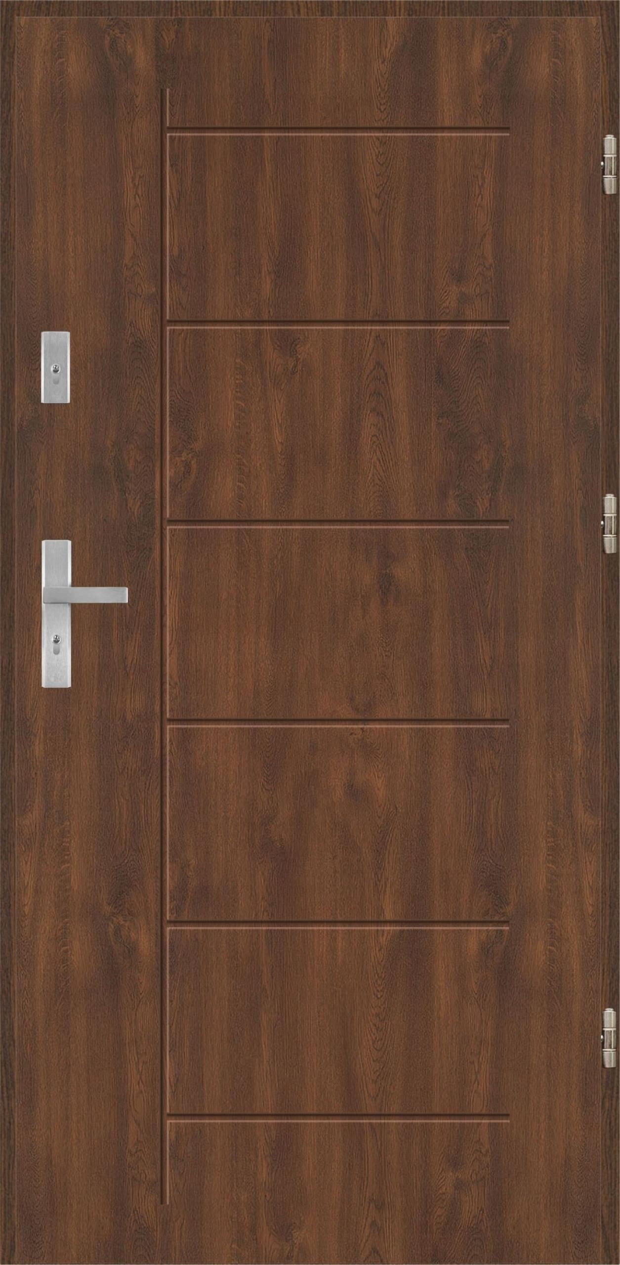 Drzwi zewnętrzne Polskie Drzwi Blue Plus T41 Orzech Prawe 90cm Na ...