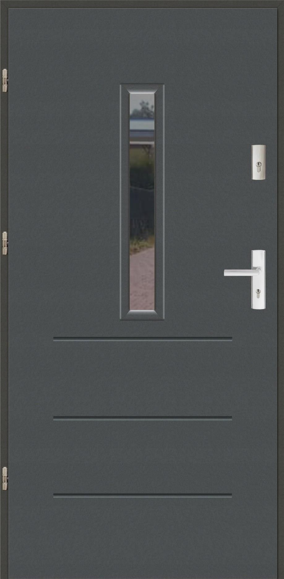 Drzwi zewnętrzne Polskie Drzwi Blue Plus Wiki 2 S Antracyt Lewe 90cm Na ...