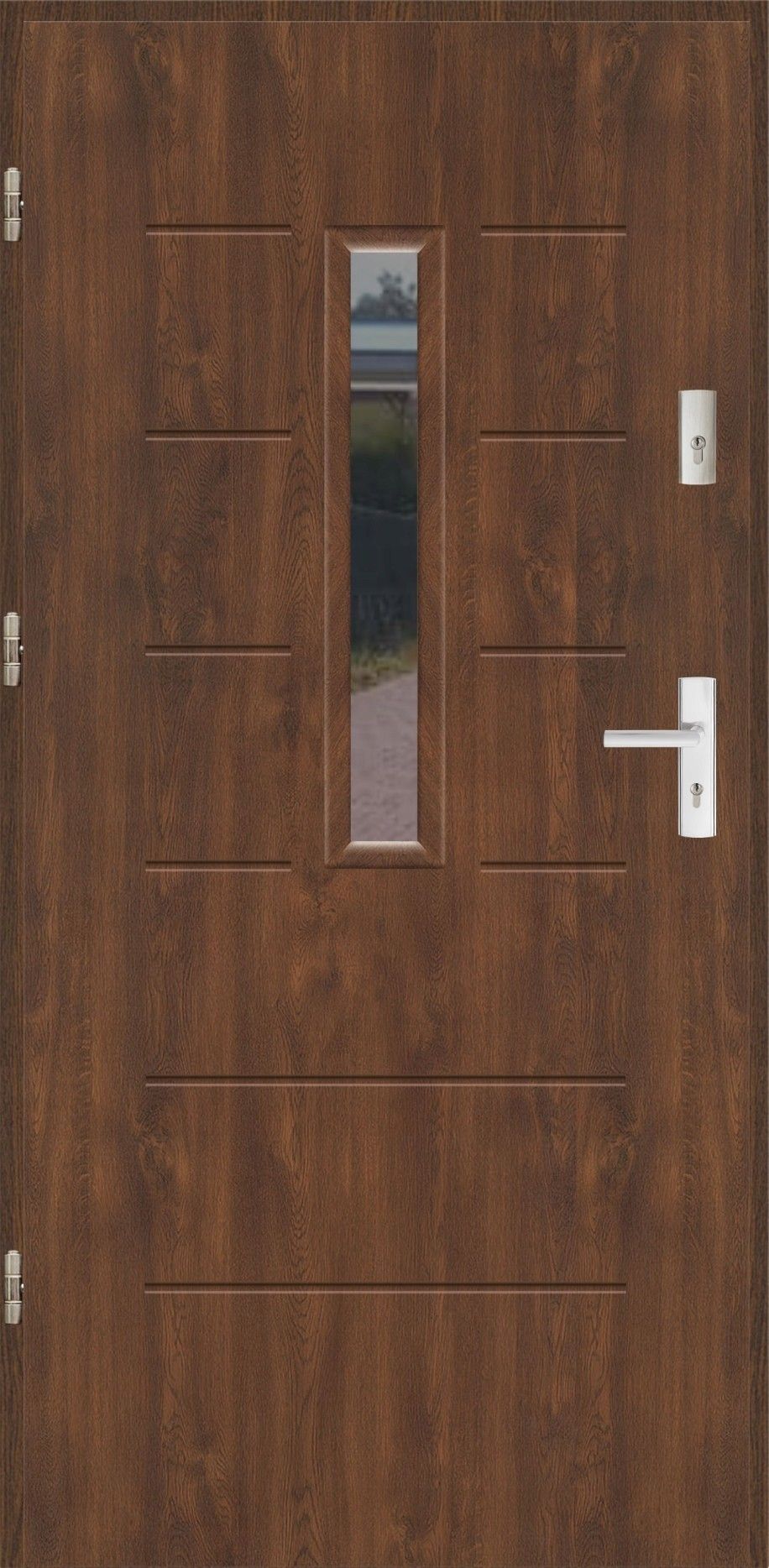 Drzwi zewnętrzne Polskie Drzwi Blue Plus Wiki 1 S Orzech Lewe 90cm Do ...