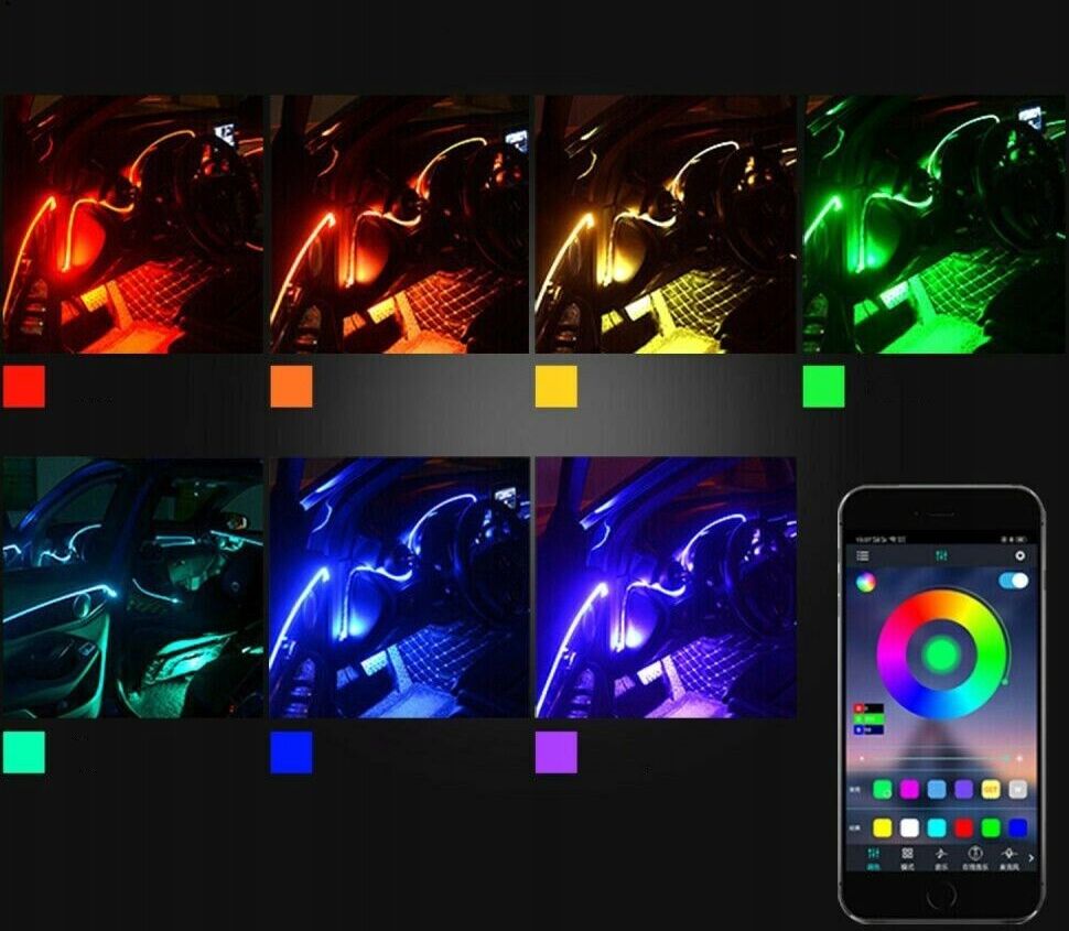 Oświetlenie wnętrza auta LED RGB 8m (DZS01) - Opinie i atrakcyjne ceny ...