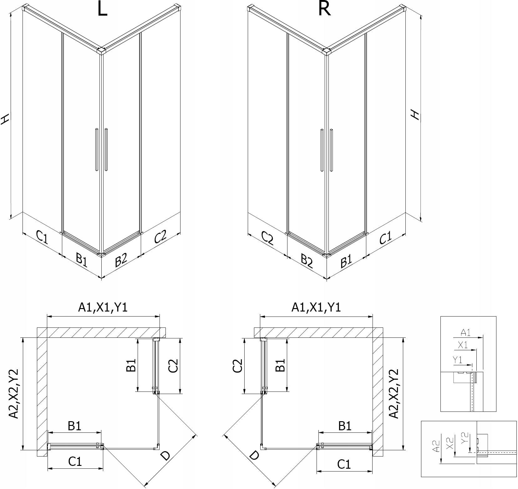 Kabina prysznicowa Mexen Rox Duo 90 x 75 Chrom 8C2D0900750100 - Opinie ...
