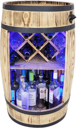 Barek szafka na alkohol z drewnianej beczki z LED RGB 5905935340953