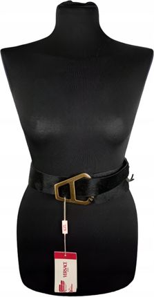 Elegancki Pasek Męski Czarny 95 Cm – Skóra Naturalna, Styl Versace Sport