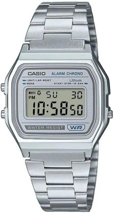 Casio A158WEA-7EF – klasyczny zegarek cyfrowy męski srebrny