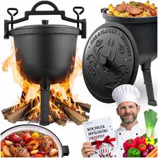 Zdjęcie Berdsen Garnek Kociołek Żeliwny Bd-481 Emaliowany 11L - Piaski