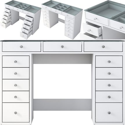 Toaletka Kosmetyczna Z Szufladami Biała 120x44.5x79.8 cm ASI_893RAN5409