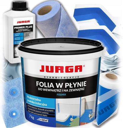Jurga Folia W Płynie Hydroizolacja Łazienki Pod Brodzik Prysznic 7kg HYDROIZOLACJIŁAZIENKIBALKONUTARASU 5904907490801