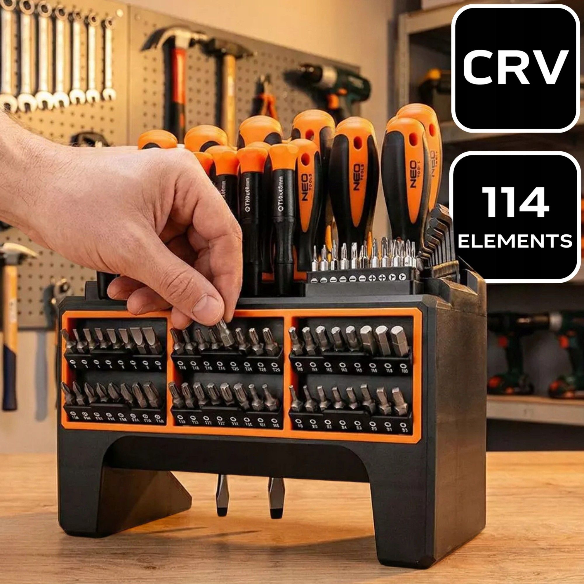 Śrubokręt Neo Tools Zestaw Wkrętaków Śrubokrętów 114 El. Płaskie