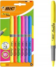 Zdjęcie Bic Highlighter Grip Zakreślacze Szkolne Biurowe Neonowe - Łazy