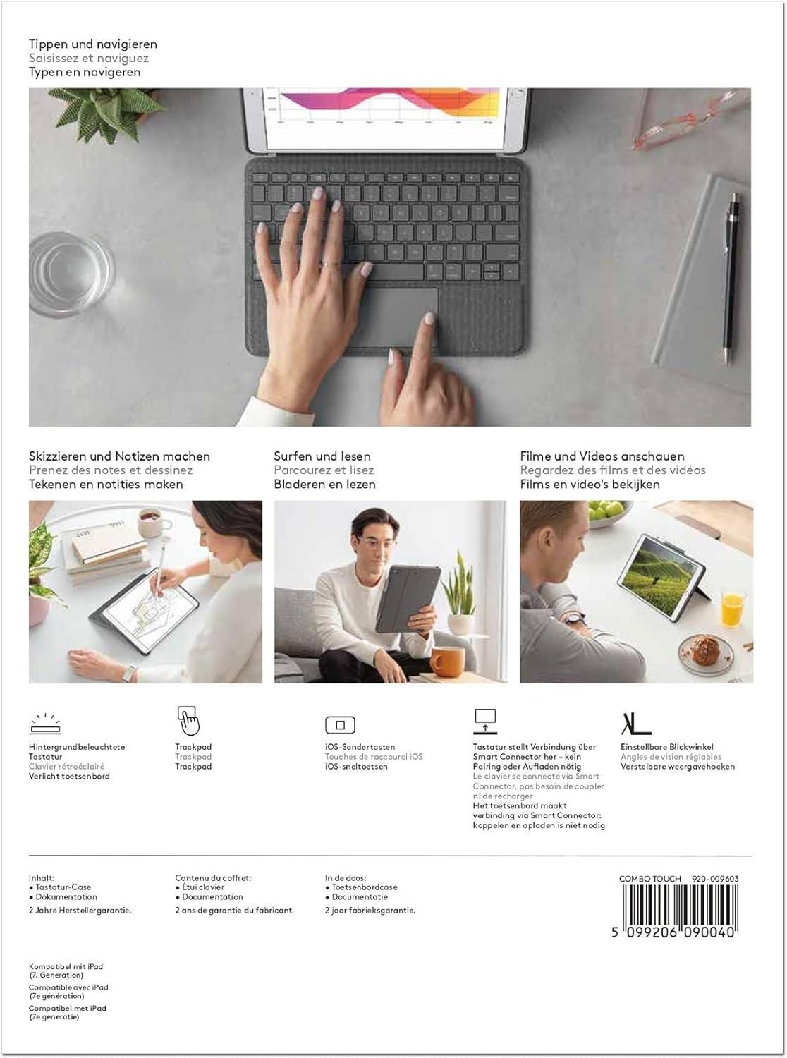 Usb Trackpad Logitech Logitech Combo Touch klawiatura trackpad iPad podświetlana Smart ...