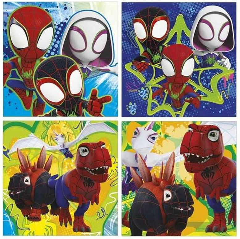 4-Puzzle Set Educa Dino Spidey 12 Pieces 16 20 25 4 Units - S71023290 ...