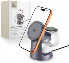 Zdjęcie Stacja dokująca do tabletów Tech-protect A48 3IN1 MAGNETIC MAGSAFE WIRELESS CHARGER 25W QI2.2 DARK GREY - Bieruń