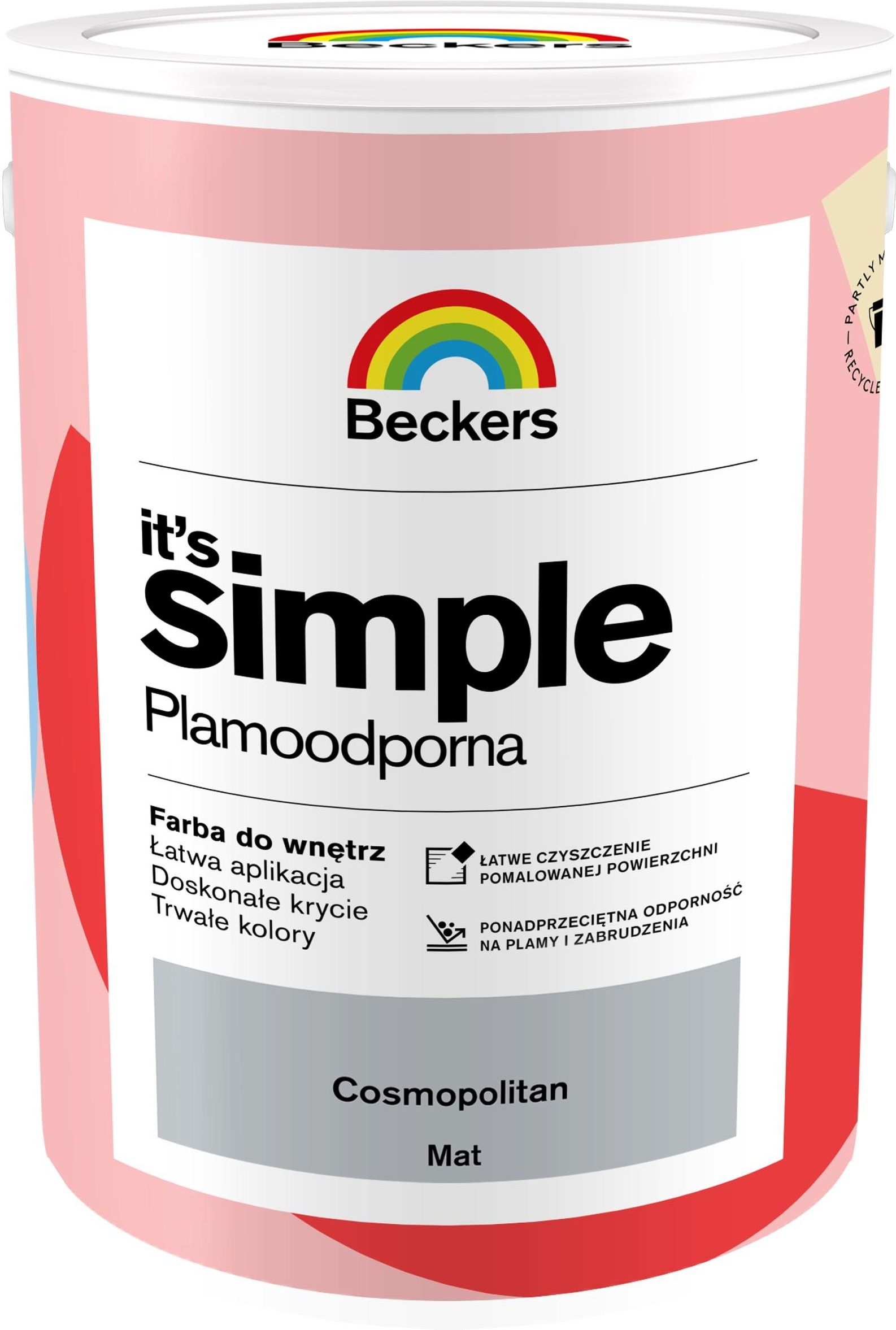 Farba Beckers It's Simple Farba Plamoodporna Cosmopolitan Mat 5L ...