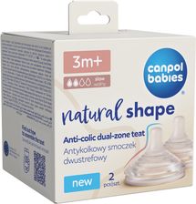 Zdjęcie Canpol Babies Natural Shape Antykolkowy Smoczek Dwustrefowy 3 M+ 2Szt. - Sulejów