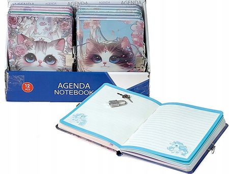 Adar Dzień Kobiet Pamiętnik Z Kłódką Sekretnik Na Klucz Notes Kotkiem Upominek