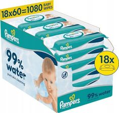 Zdjęcie Pampers Chusteczki Aqua Water 99% Wody Dla Dzieci 18X60szt. - Modliborzyce