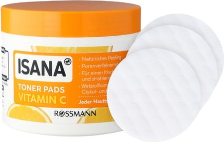 Isana Peelinujące Płatki Tonizujące Toner Pads Vitamin C 60szt.