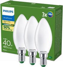 Zdjęcie Philips Żarówka LED E14 Świeczka B35 Ciepła 485lm 2700K 2.3W - Gryfice