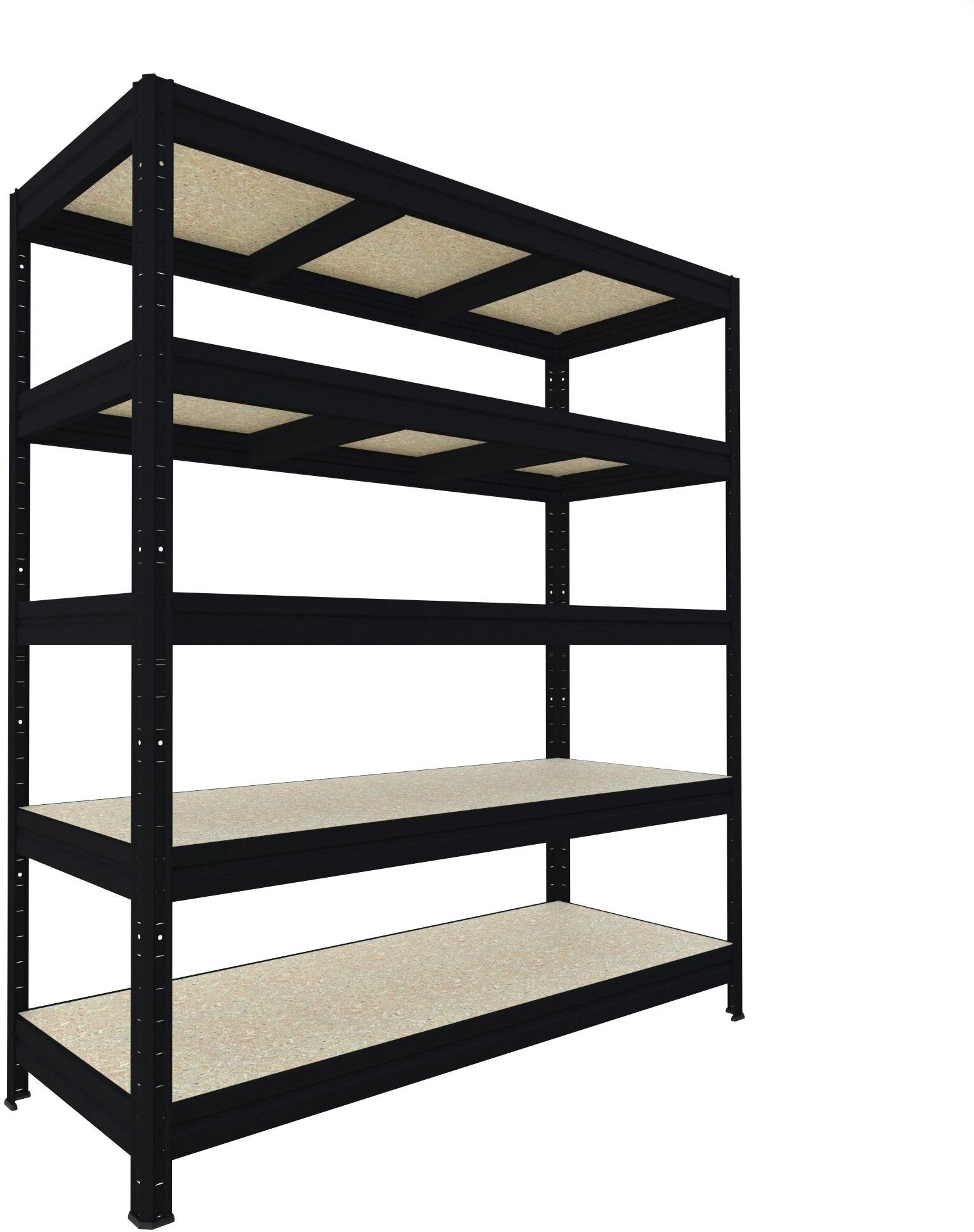 Regał magazynowy Biedrax Regał Do Magazynu 60x160x180 Cm, Czarny, 5 ...