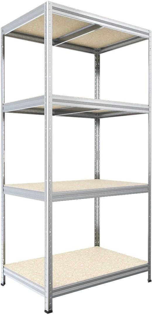 Regał magazynowy Biedrax Regał Półkowy 45x90x180 Cm, Ocynk, 4 Półki Osb ...