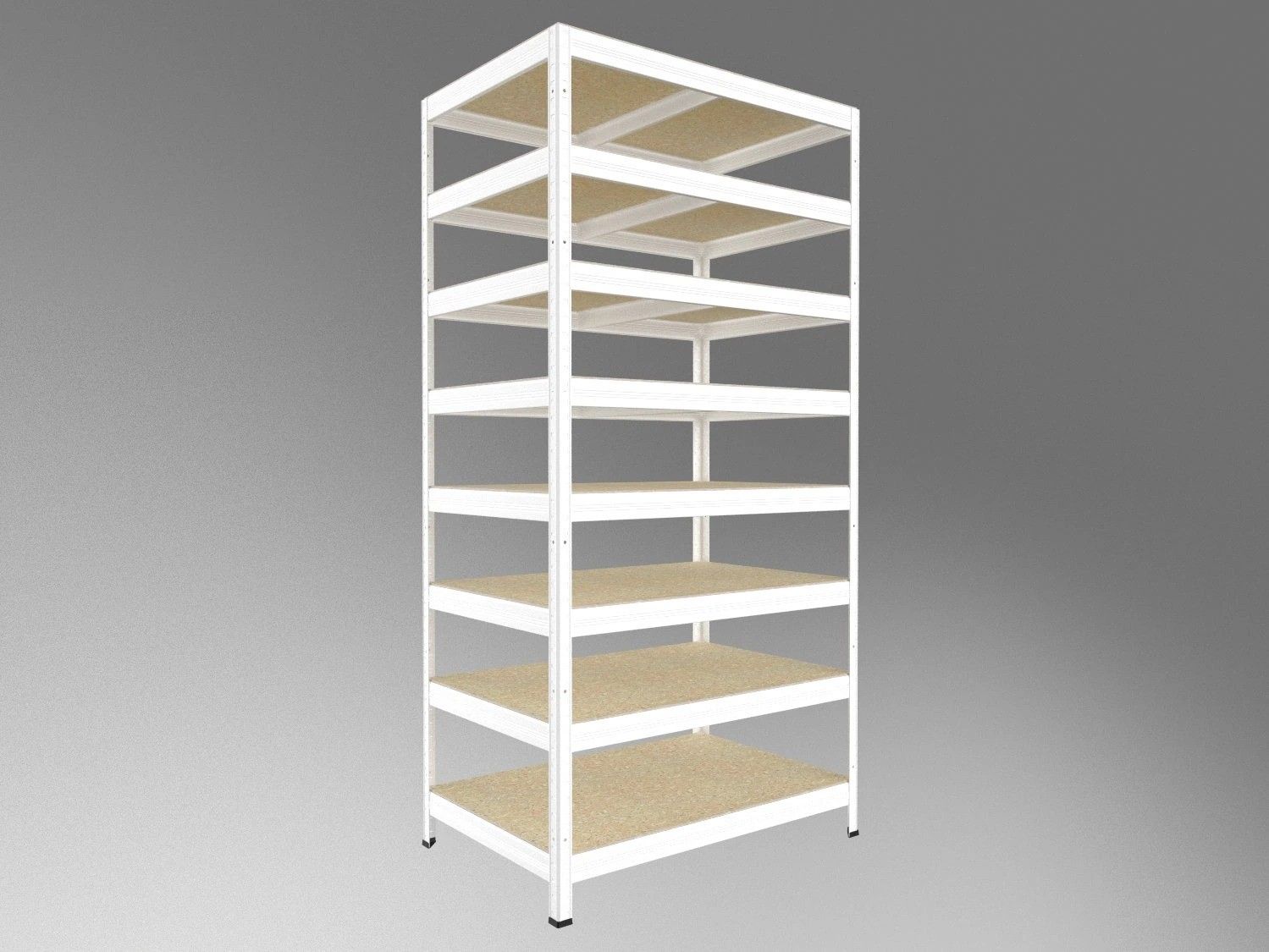 Regał magazynowy Biedrax Regał Do Magazynu 60x75x240 Cm, Biały, 8 Półek ...