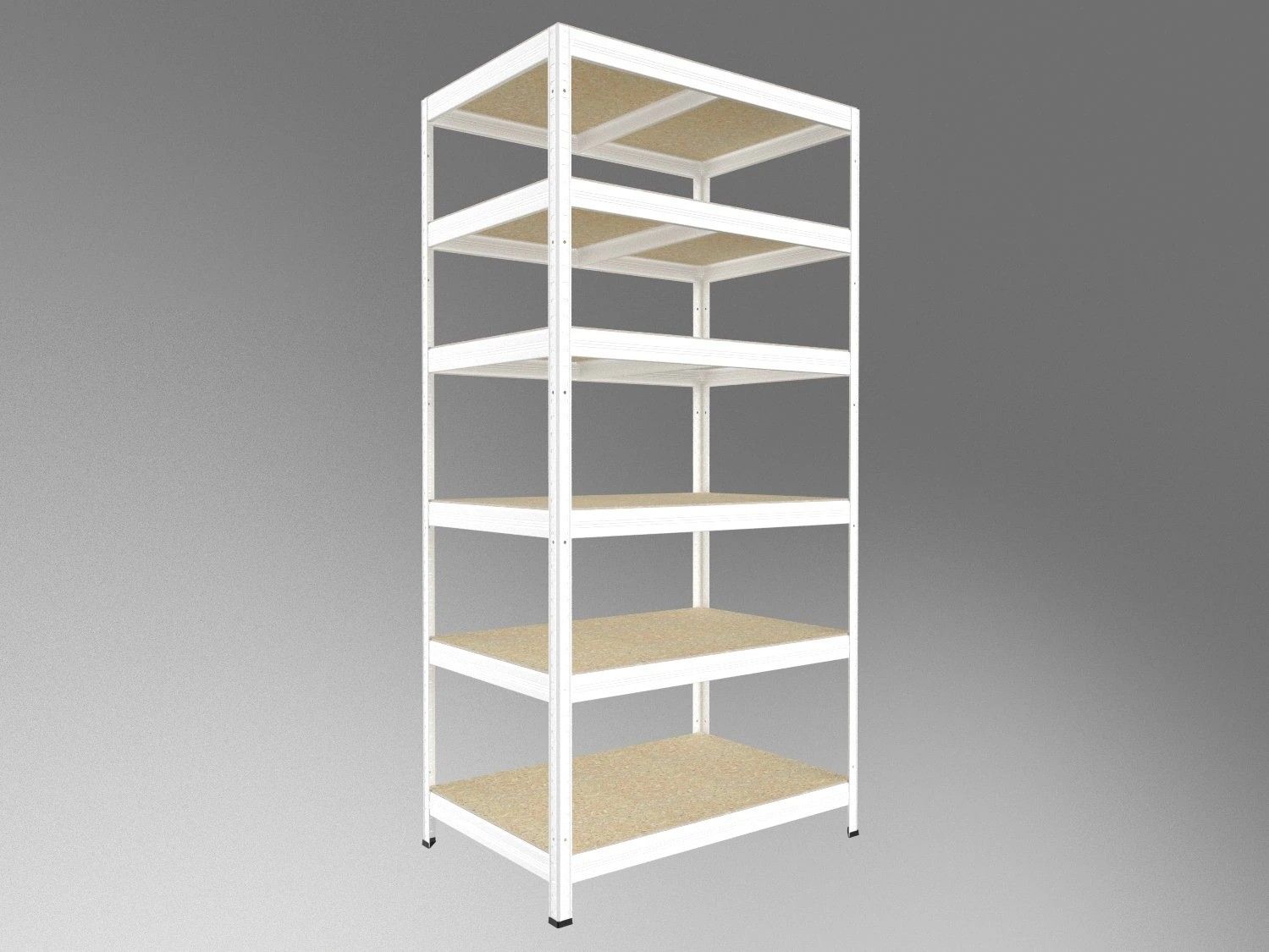 Regał magazynowy Biedrax Regał Metalowy 45x90x210 Cm, Biały, 6 Półek ...