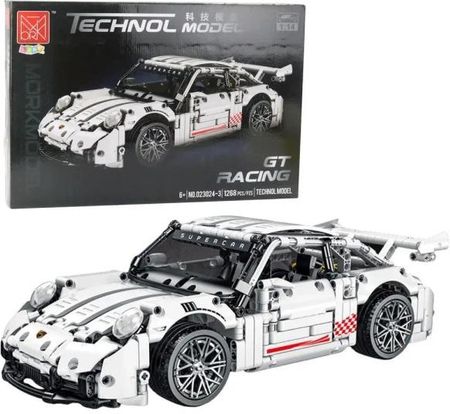 Leantoys Klocki Samochód Gt Racing Biały 1:14 1268El