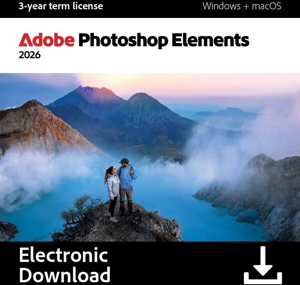 Adobe Photoshop Elements 2026 - 1 użytkownik - 2 PC Win/Mac - 3 lata ...