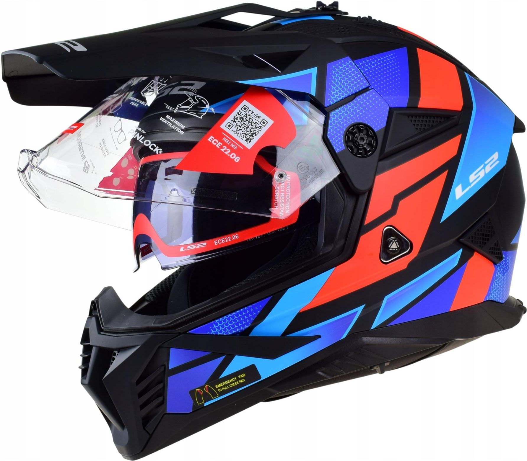 Kask motocyklowy Ls2 Kask Enduro Cross Off-Road Mx702 Pioneer II Block ...