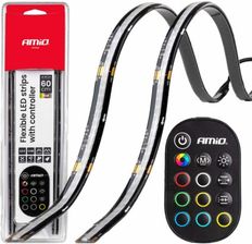Zdjęcie Amio Paski Led Cob Do Samochodu Wielobarwne Multi Kolor Rgb Z Pilotem 2X30Cm 12V 04579 - Trzebinia