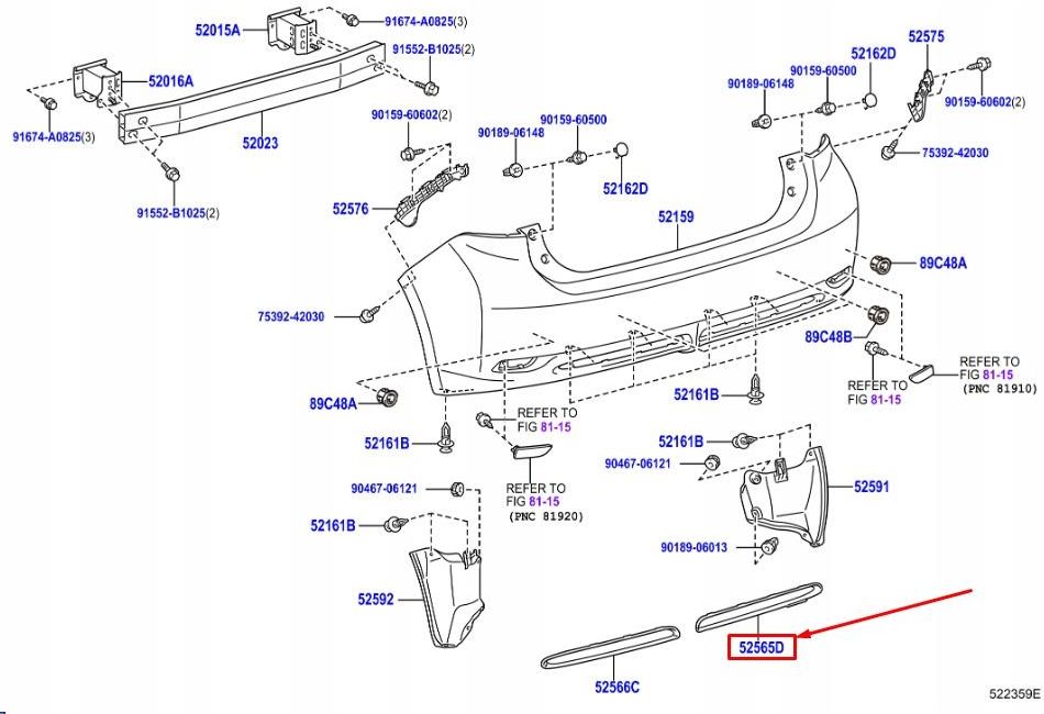 Zderzak do kupienia Toyota Lexus Ct Zwa10 Dolny Zderzak Tylny Prawy ...