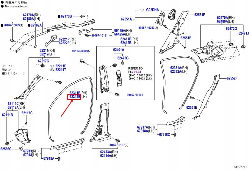 Toyota Lexus Ct Zwa10 Gumowa Uszczelka Lewych Przednich Drzwi ...