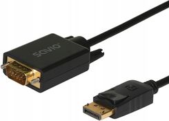 Zdjęcie Savio Adapter/kabel DisplayPort do Vga CL-203 1,8 m czarny - Duszniki-Zdrój