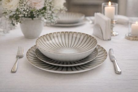 Lubiana Roma Boss Komplet Obiadowy 6 Osób/18 El. Porcelana Szaro-beżowy (342940)