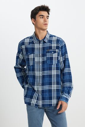 Męska koszula jeansowa LEE 2 POCKET SHIRT INDIGO 112388504