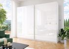 Remax Szafa Przesuwna Płytka 150x245x50 cm Biały Połysk 2-drzwiowa MAR