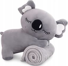 Zdjęcie Poduszka Koala 44x32 cm z kocem polarowym 160x130 cm różowy - Łapy