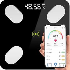 Waga �azienkowa Elektroniczna Analityczna Slim 180kg SMART Bluetooth Czarna
