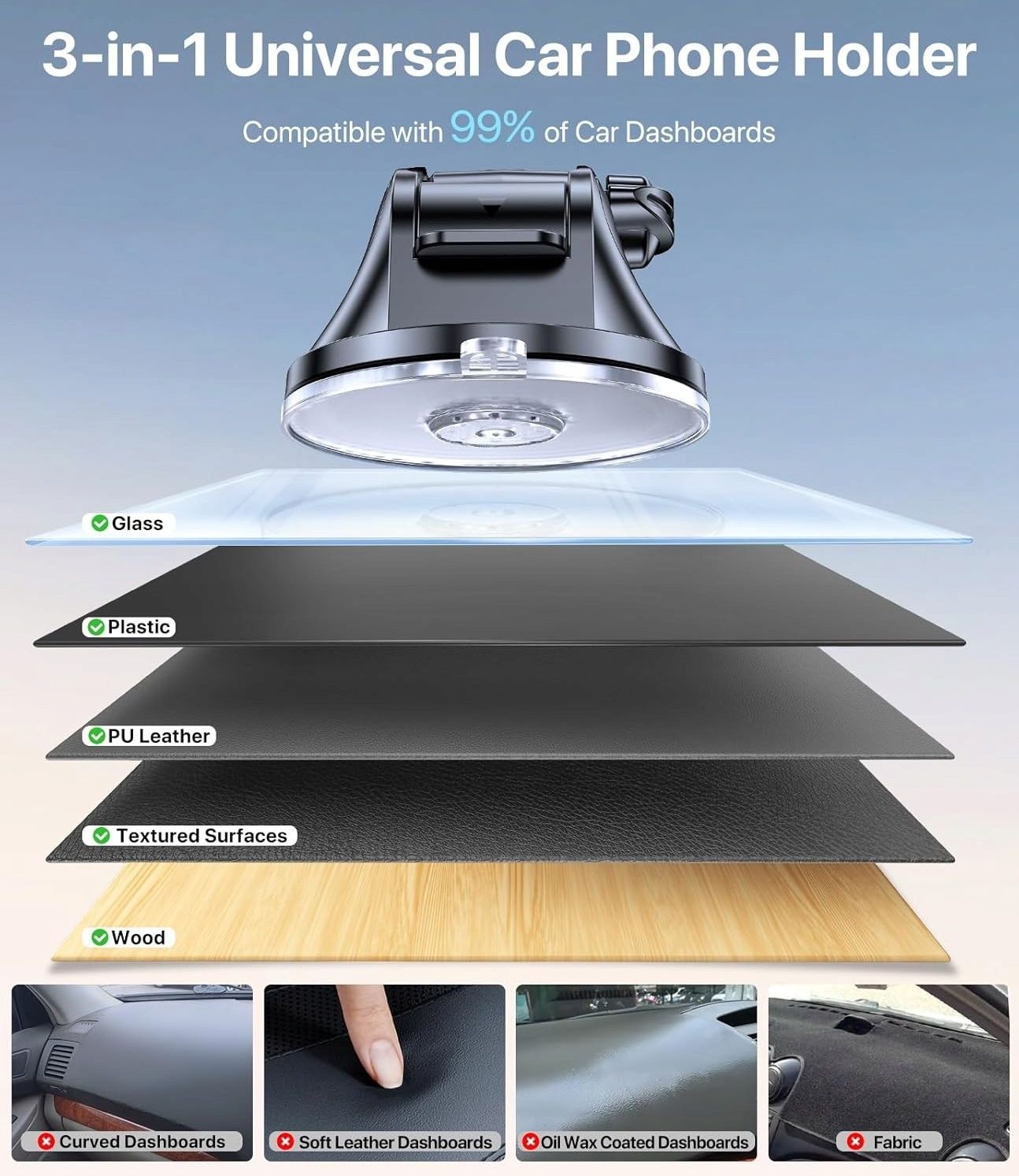 Miracase Uchwyt Telefon 3W1 Samochód Biurko Stabilny Obrotowy Smartfony ...