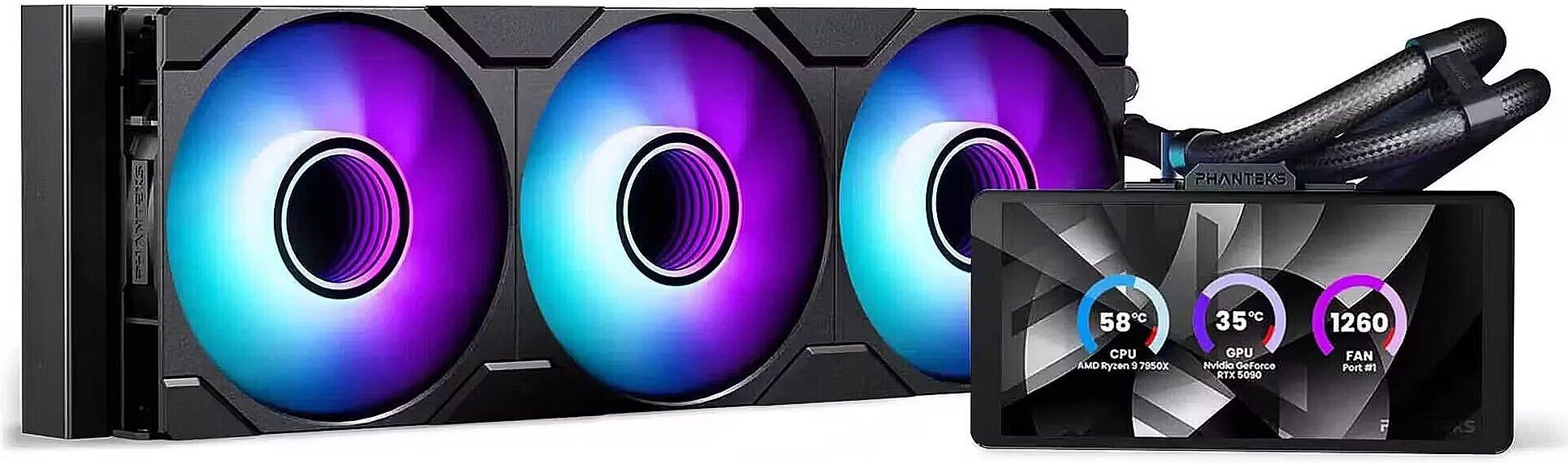 фото Водяне охолодження Phanteks Glacier One 360 M25 LCD Black (PH-GO360M25G2LCD_DBK01) 1