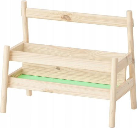 Półka na książki dla dzieci drewniana bezbarwna 1 poziom 49x28x41 cm IKEA FLISAT
