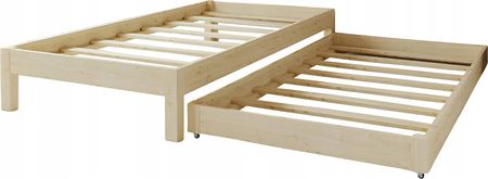 ROKI Łóżko dziecięce wysuwane podwójne 190x80 cm