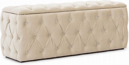 MebleHOT Skrzynia kufer ze schowkiem tapicerowana pikowana Chesterfield wielokolorowa 46x206x55 cm SINGAPUR