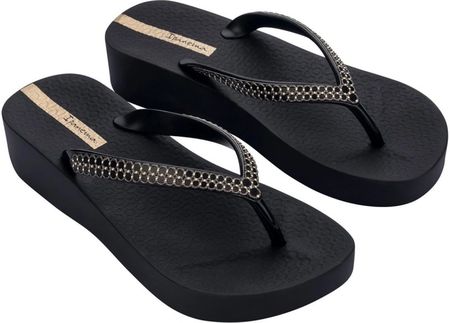 Ipanema buty klapki damskie japonki Mesh XI Plat Fem platforma czarne