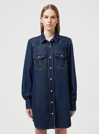 Damska sukienka WRANGLER BALLOONSLEEVE SHIRT DRESS RINSE 112350339