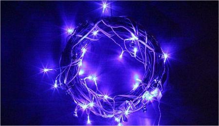 Niebieskie Lampki 20 LED Świąteczne Na Baterie [BI11574]