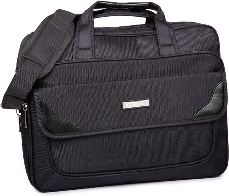 Duża Teczka Torba Męska na Ramię Do Pracy Na Studia Na Laptopa Materiałowa Wytrzymała A4 Czarna