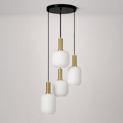 Lampa Wisząca Do Salonu Cztery Ryflowane Klosze K-5872 Z Serii Fabio